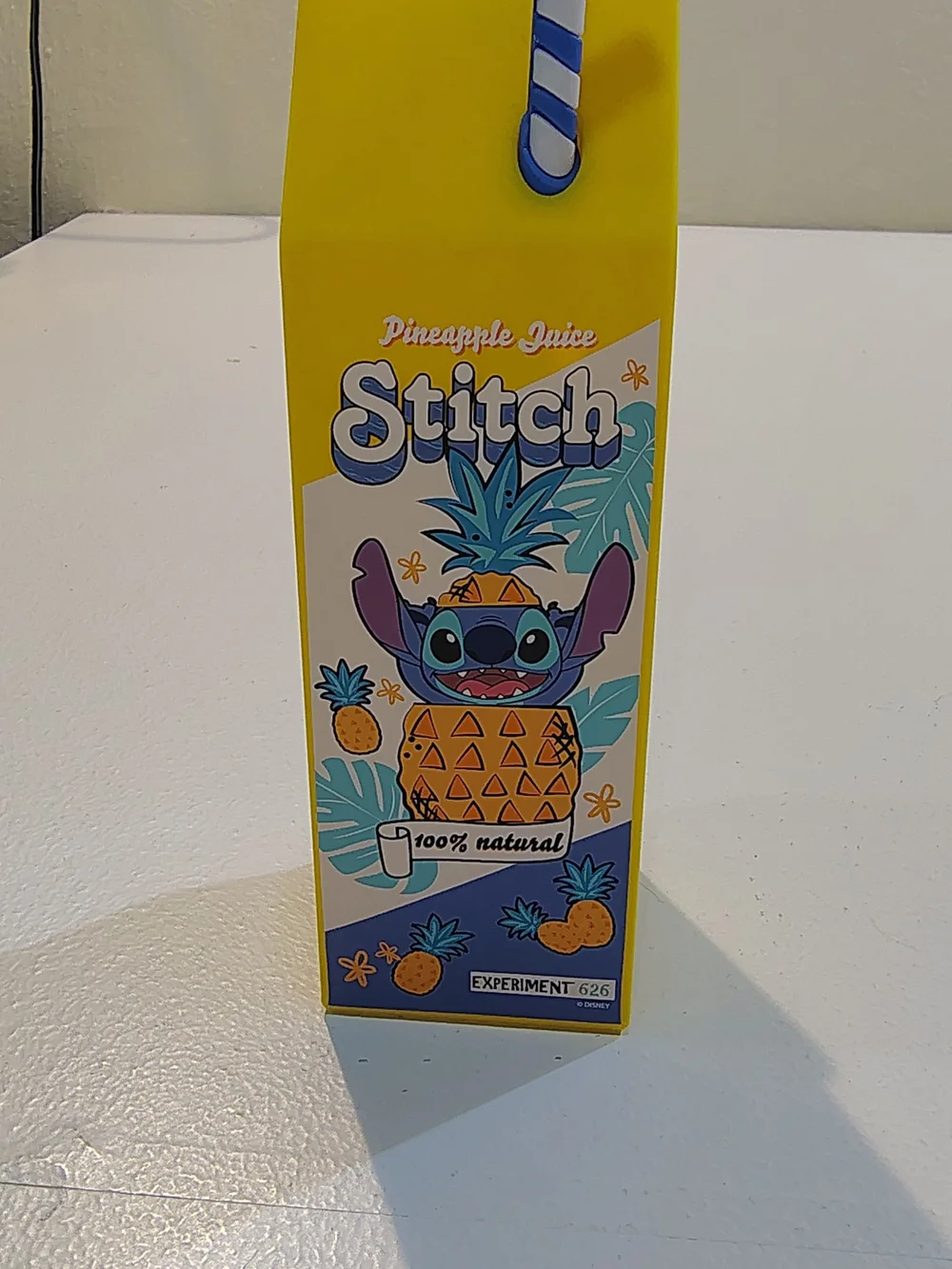 Disney Stitch Pineapple Juice Pencil Case Pouch Silicone Zipper New w/ Tag